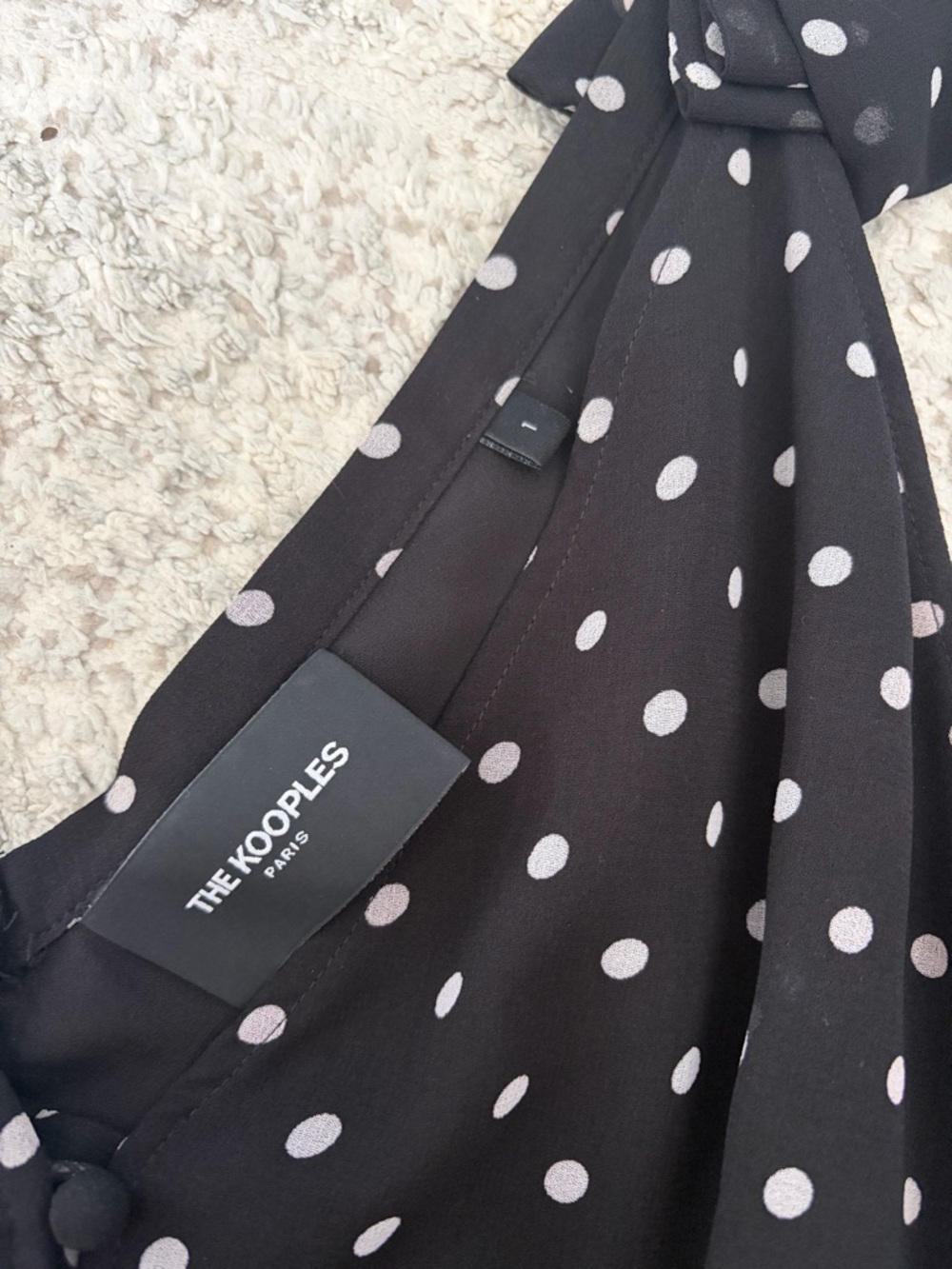 The Kooples Black Polka Dot Maxi Dress Size 1 or Small - Picture 6 of 6